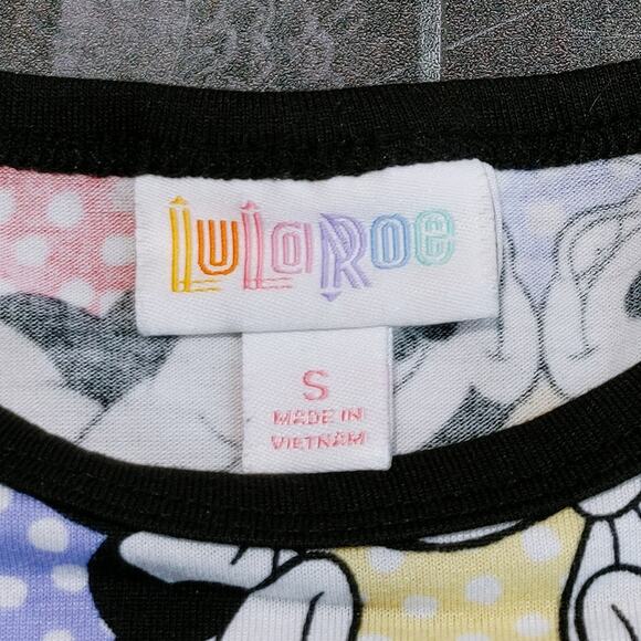 LuLaRoe Randy Minnie Mouse Kaleidoscope T-Shirt 3/4 Sleeve Multicolor Womens S - Picture 6 of 7